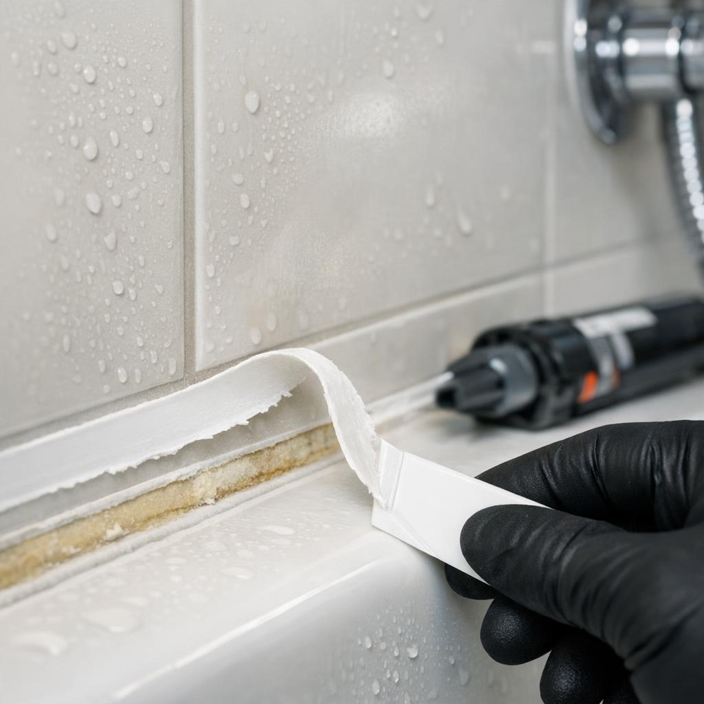 Strak gekitte douchebak in moderne badkamer